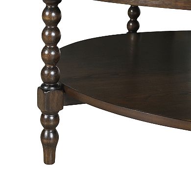 Martha Stewart Philippe Round Coffee Table with Shelf