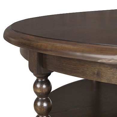 Martha Stewart Philippe Round Coffee Table with Shelf