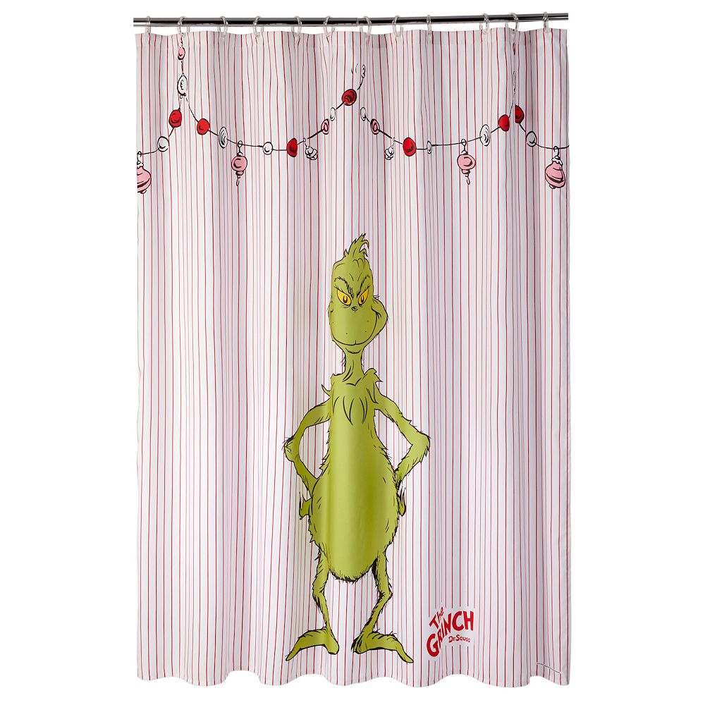 Dr. Seuss Grinch Happy Stance Shower Curtain