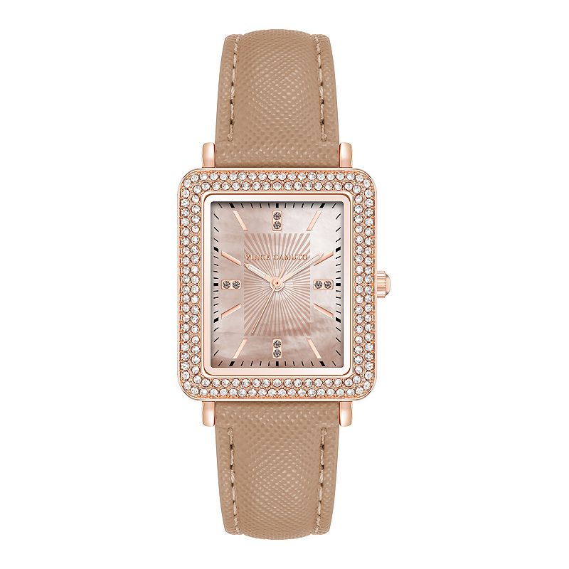 Vince Camuto Women's Rectangle Case Crystal Strap Watch, Size: 29 mm