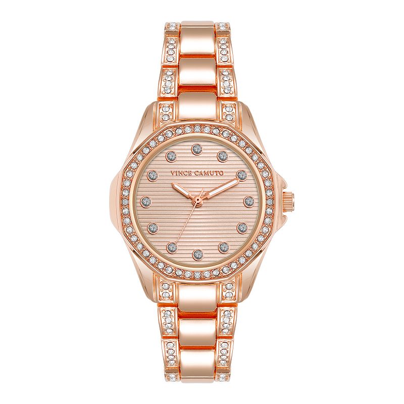 Vince Camuto Women's Crystal Bracelet Watch, Size: 34 mm, Rose Gold Tone
