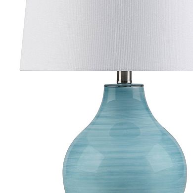 Hampton Hill Maelle Blue Aqua Swirl Blown Glass Table Lamp