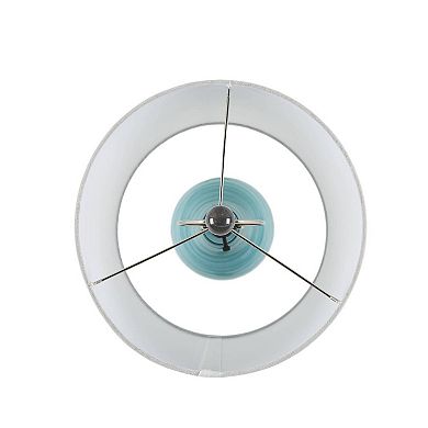 Hampton Hill Maelle Blue Aqua Swirl Blown Glass Table Lamp