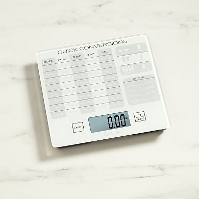 Taylor 11-lb. Glass Kitchen Scale with Measurement Conversion Chart
