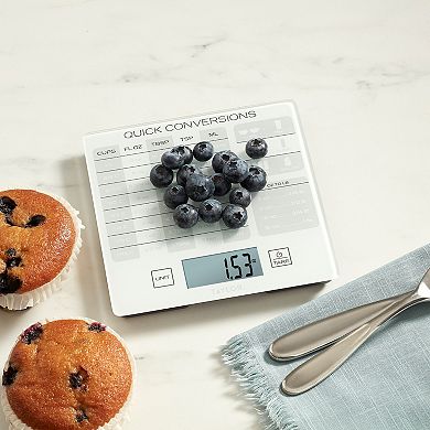 Taylor 11-lb. Glass Kitchen Scale with Measurement Conversion Chart