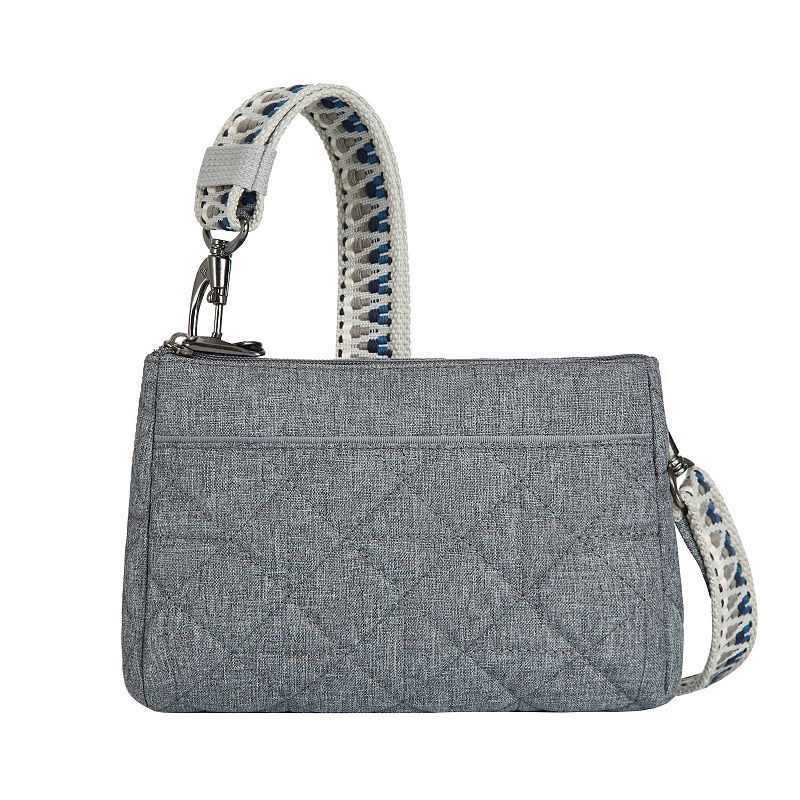 Travelon Anti-Theft Boho Clutch Crossbody Bag, Gray Grey