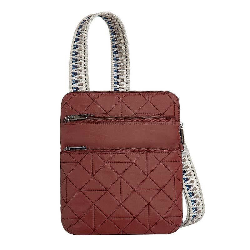 Travelon Anti-Theft Boho Slim Crossbody Bag, Red