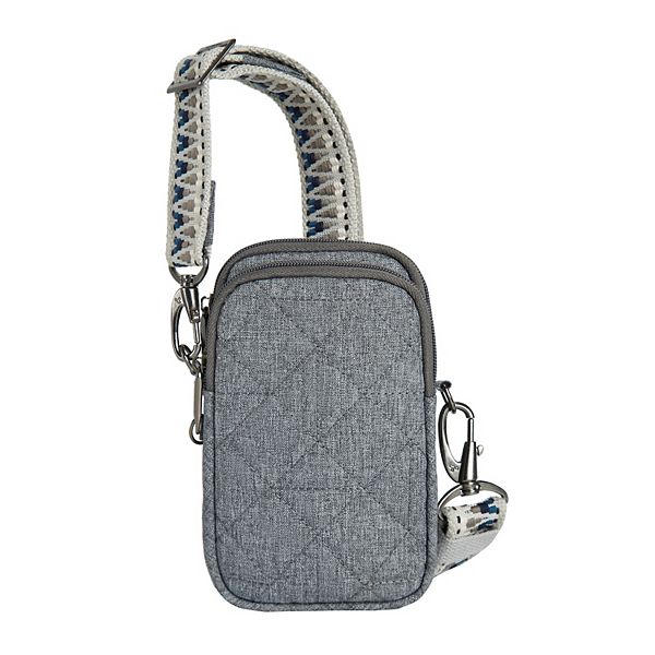 Travelon Anti-Theft Boho 2-Compartment Crossbody Phone Bag - Gray Heather