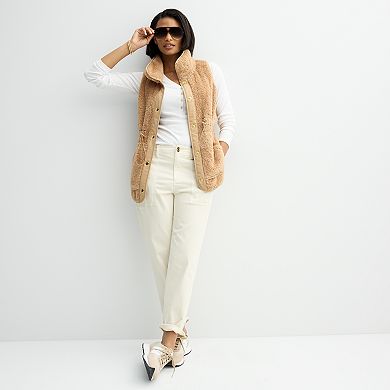 Women's Sonoma Goods For Life Sherpa Snap-Through Vest