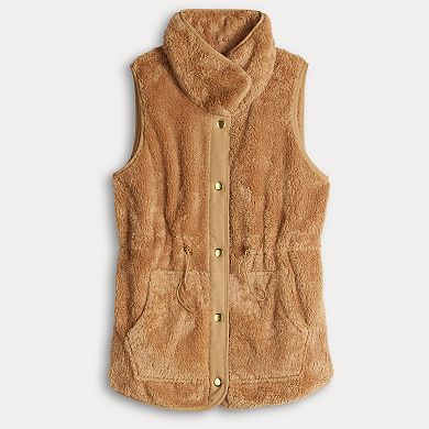 Women's Sonoma Goods For Life Sherpa Snap-Through Vest
