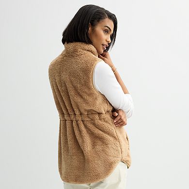 Women's Sonoma Goods For Life Sherpa Snap-Through Vest