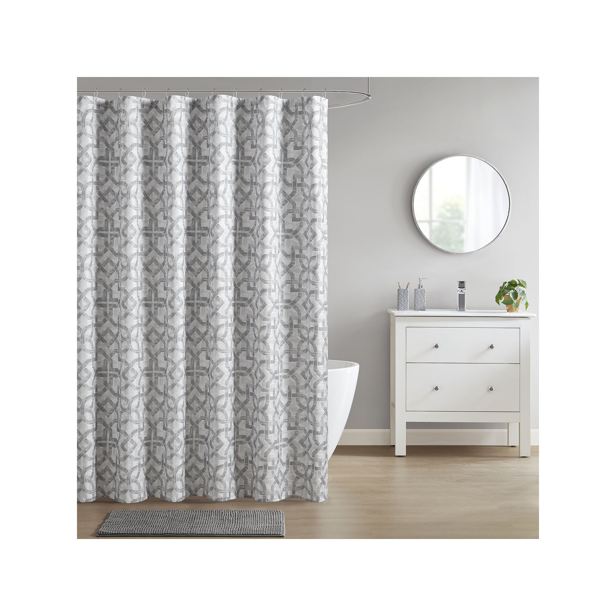 Madison Park Essentials Fretwork 16-Piece Bath Coordinate Set, Grey