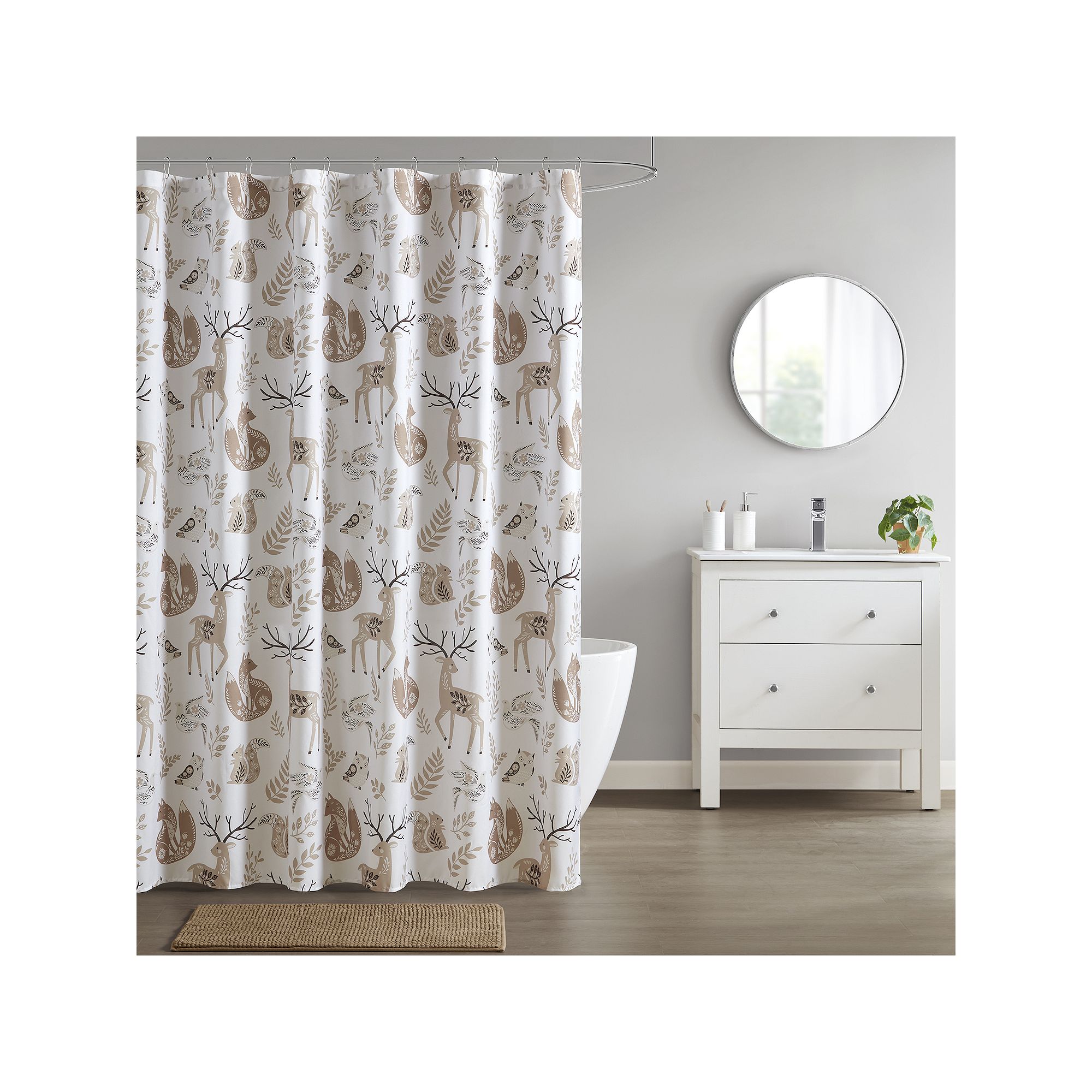 Madison Park Essentials Woodland 16-Piece Bath Coordinate Set, Beige