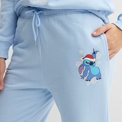 Disney's Lilo & Stitch Santa Hat And Snowflakes Juniors' Jogger Pant