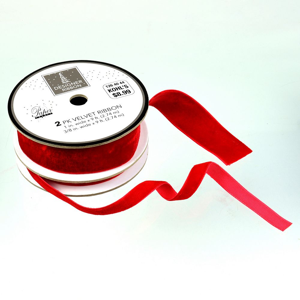 Paper Images Small & Large Scarlet Velvet Ribbon 2-Pack