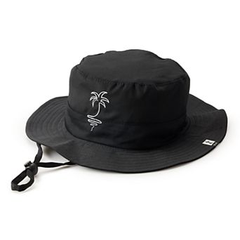 Women's SIJJL Tropical Beach Embroidered Black Sun Hat