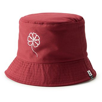 Women's SIJJL Flower Embroidered Maroon Bucket Hat