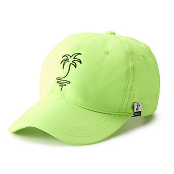 Women's SIJJL Tropical Beach Embroidered Neon Green Baseball Ht