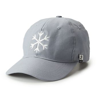 Women's SIJJL Snow Flake Embroidered Light Grey Baseball Hat