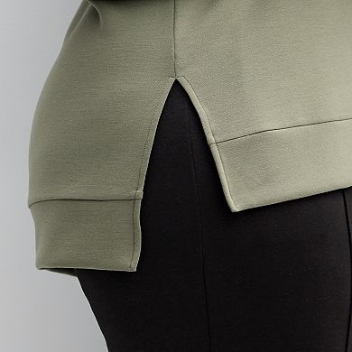 Plus Size Industry Long Sleeve Tunic Pullover Sweater