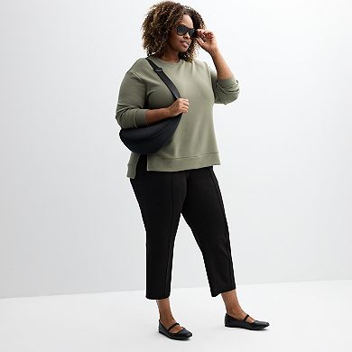 Plus Size Industry Long Sleeve Tunic Pullover Sweater