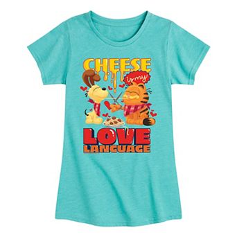 Girls 7-16 Garfield The Movie Cheese Love Language Graphic Tee