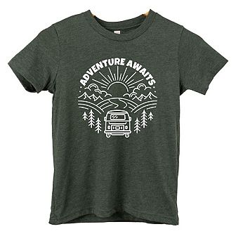 Adventure Awaits Landscape Circle With Van Toddler Short Sleeve Graphic Tee