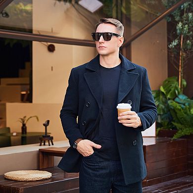 Men's Bgsd Mark Classic Wool Blend Pea Coat