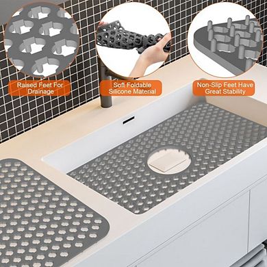 Set of 2 Silicone Sink Mat Protector