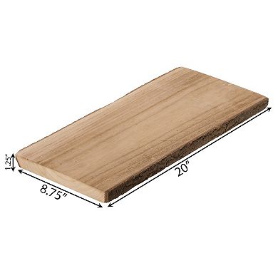 20" Rustic Natural Tree Log Wooden Rectangular Shape Serving Tray Cutting Board
