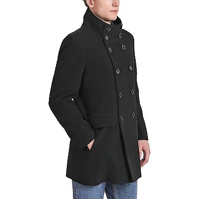 Men's Landing Leathers Wing Collar City Wool Blend Pea Coat