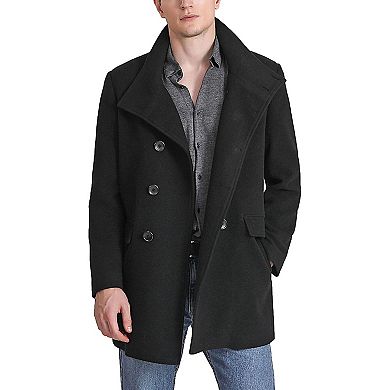 Men's Landing Leathers Wing Collar City Wool Blend Pea Coat