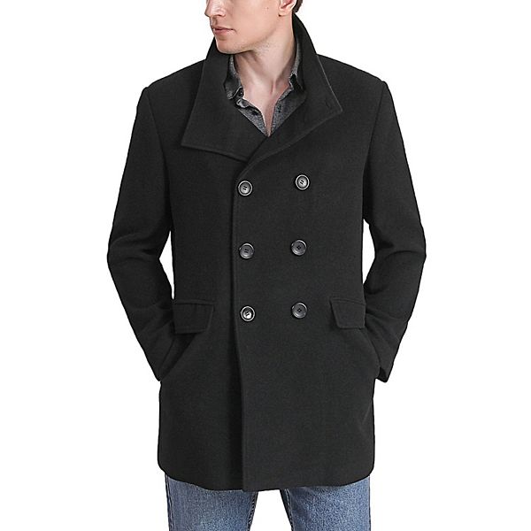 Men's Landing Leathers Wing Collar City Wool Blend Pea Coat