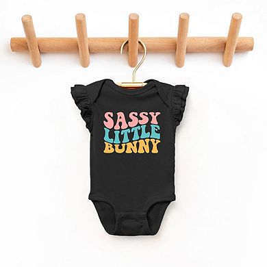 Sassy Little Bunny Baby Flutter Sleeve Bodysuit