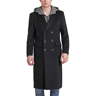 Men's Landing Leathers Holmes Hooded Wool Blend Long Coat