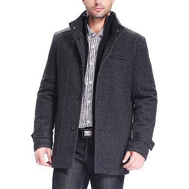 Men's Bgsd Samuel Herringbone Wool Blend Bibbed Car Coat