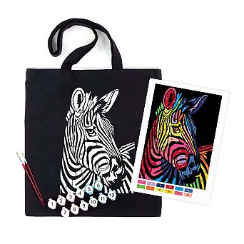 Eco-friendly Cotton Ecobag Coloring Kit Bright Zebra (220 Gsm, 38x42 Cm), Rosatalent