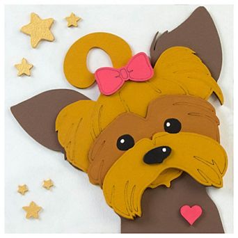 Set, 3d Painting, "doggy", Primed Fibreboard, 18x18cm, Rosa Talent