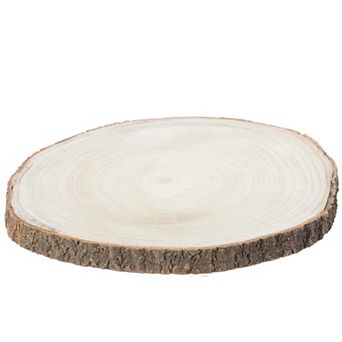 Barky Natural Wood Slabs Rustic Ornament Slice Tray Table Charger - Approximately 16 Inch Dia