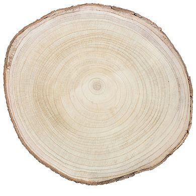 Barky Natural Wood Slabs Rustic Ornament Slice Tray Table Charger - Approximately 16 Inch Dia