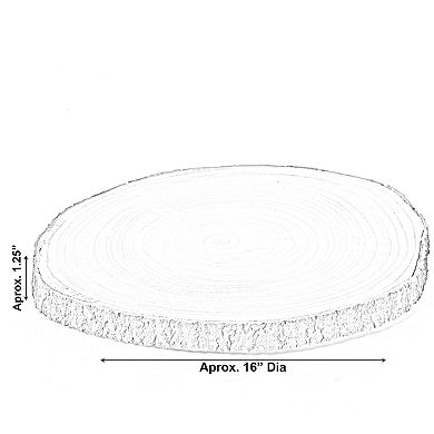 Barky Natural Wood Slabs Rustic Ornament Slice Tray Table Charger - Approximately 16 Inch Dia