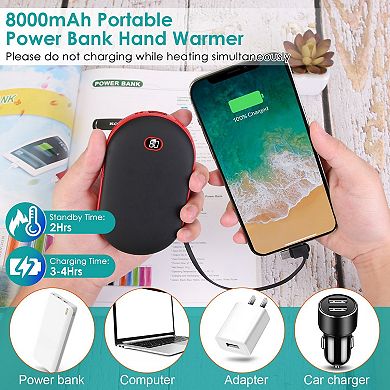 8000mah 2-in-1 Electric Hand Warmer With Power Bank 3 Heating Levels
