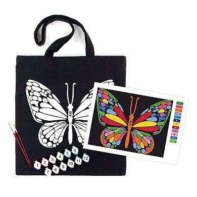 ROSA Talent Cotton Tote Bag Coloring Kit - Magic Butterfly DIY Fabric Paint Set