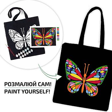 Eco-friendly Cotton Ecobag Coloring Kit Magic Butterfly (220 Gsm, 38x42 Cm), Rosatalent
