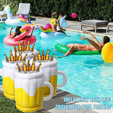 Pvc Inflatable Beer Mug Ice Bucket, Unique Style, Ideal For Bbq, Pool Party And More