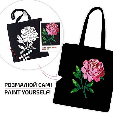 Eco-friendly Cotton Ecobag Coloring Kit Tender Рeony (220 Gsm, 38x42 Cm), Rosatalent