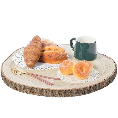 Barky Natural Wood Slabs Rustic Ornament Slice Tray Table Charger - Approximately 18 Inch Dia