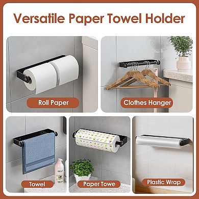 Black, Aluminum Wall Mounted Paper Towel Holder Set Of 2