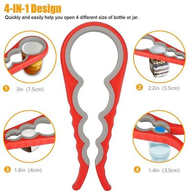 Set of 2 4-In-1 Bottle Jar Can Opener