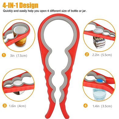 Set of 2 4-In-1 Bottle Jar Can Opener